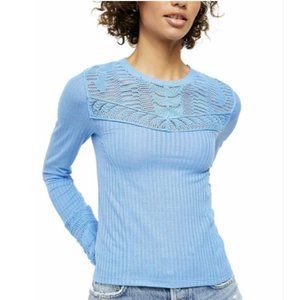 Free People Colette Swit Sweater Blue M Nwt! $78 - image 1